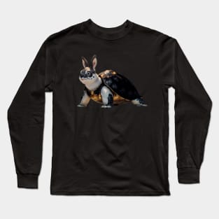 Bunny Turtle in Black and Gold Armor (cropped) Long Sleeve T-Shirt